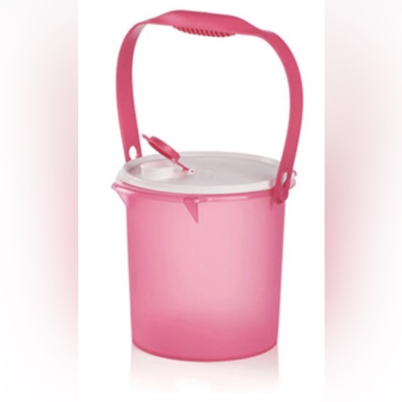 Tupperware Bucket Canister Easy Go 5 Liter Pink & White Color - Picture 2 of 4